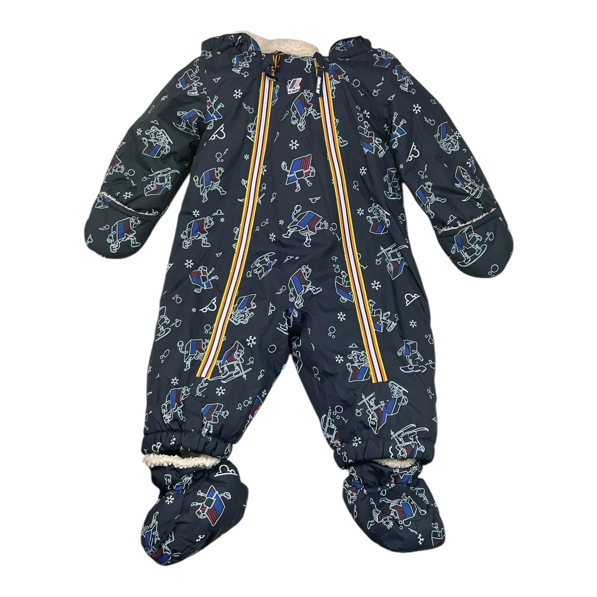 K-WAY eskimo tinta unita con cappuccio e fantasia Blu per Neonato K71381W BLU K-WAY 