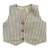 Zhoe & Tobiah Gilet Tinta Unita Con Fantasia A Righe Panna Per Neonato