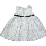 Le Bebe Abito Giromanica Tinta Unita con Ricami per Neonata LBG0695 BIANCO LE BEBE 