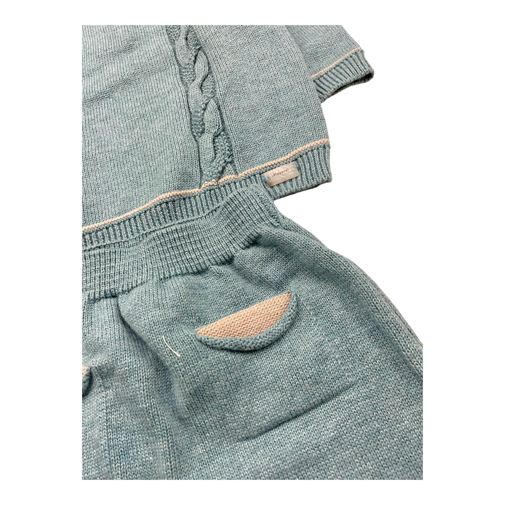 MAYORAL completo 3pz maglia-ghettina-cappello tinta unita Verde per Neonato 2511 VERDE MAYORAL 