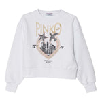 PINKO felpa girocollo tinta unita con stampa Bianco per Bambina F4PIJGSW218X BIANCO PINKO 