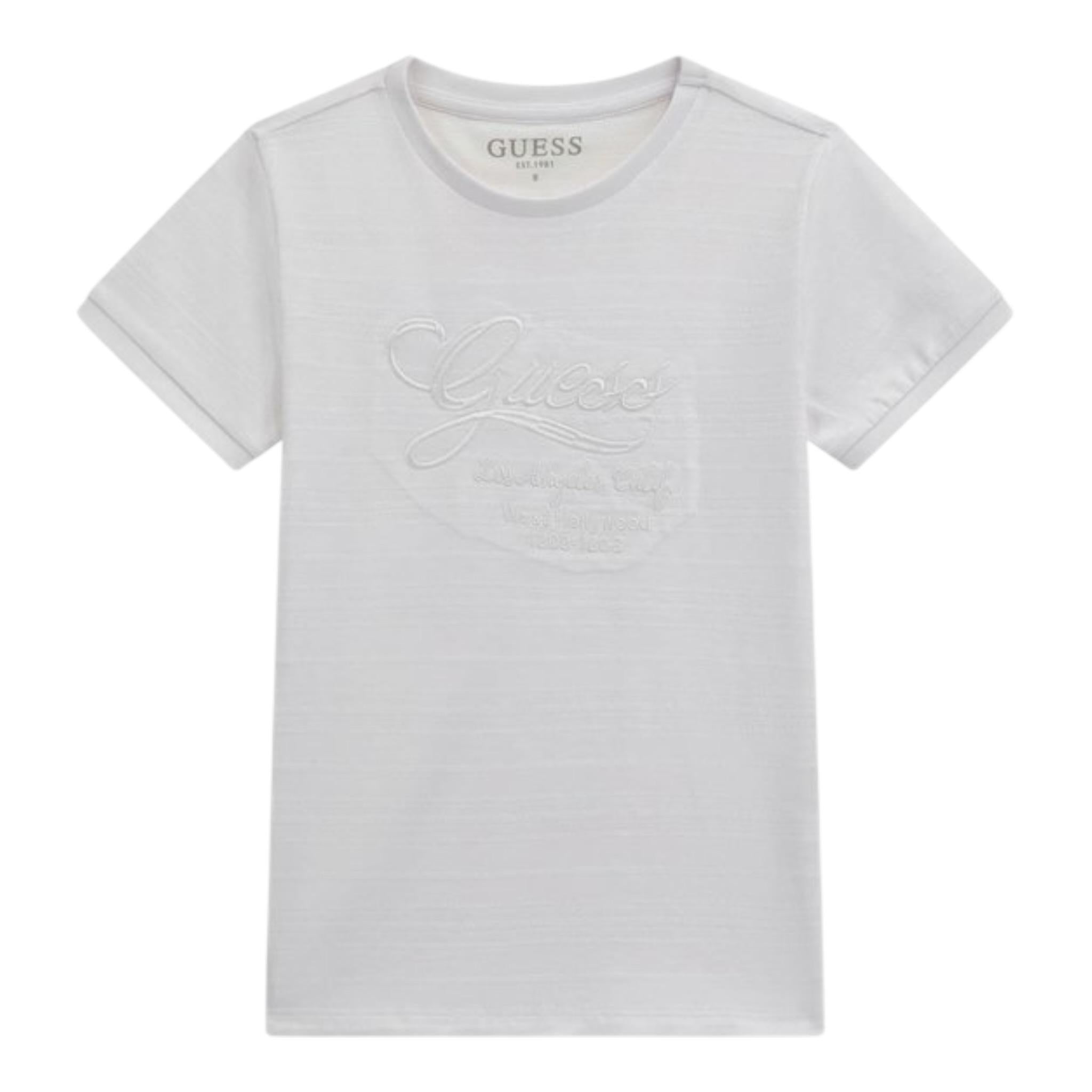 Guess T-Shirt Tinta Unita con Logo per Bambino L5RI19KCM20 BIANCO GUESS 