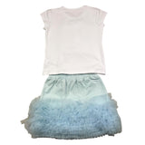 Daga Collection 2-teiliges Set T-Shirt-Tüllrock Weiß/Blau für Mädchen