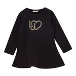 LIU JO abito modello felpa tinta unita con stampa Nero per Bambina KF4023X NERO LIU JO 