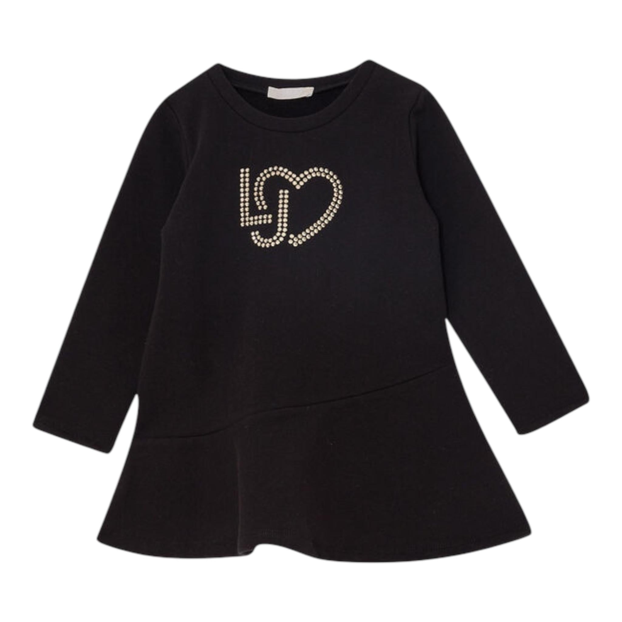 LIU JO abito modello felpa tinta unita con stampa Nero per Bambina KF4023X NERO LIU JO 