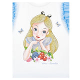 Monnalisa Abito Bicolore con Stampa E Brillantini per Bambina 19E918X BIANCO MONNALISA 