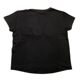 Odi Et Amo T-Shirt Girocollo Tinta Unita Con Applicazioni Nero Per Bambina
