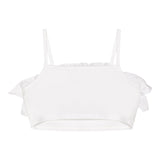 Twinset Top A Bretelline Tinta Unita Con Rouches Bianco Per Bambina