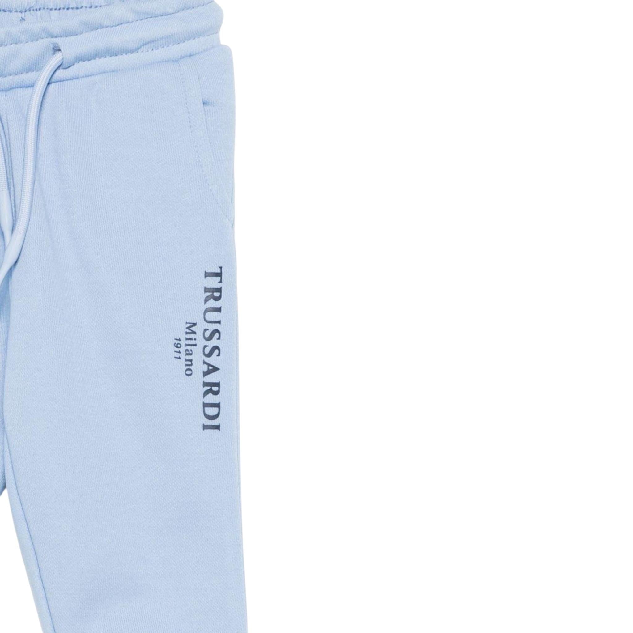 Trussardi Pantalone Tinta Unita con Elastico In Vita per Neonato TIP25015PA AZZURRO TRUSSARDI 