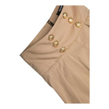 Balmain Short Tinta Unita Con Bottoni In Contrasto Beige Per Bambina