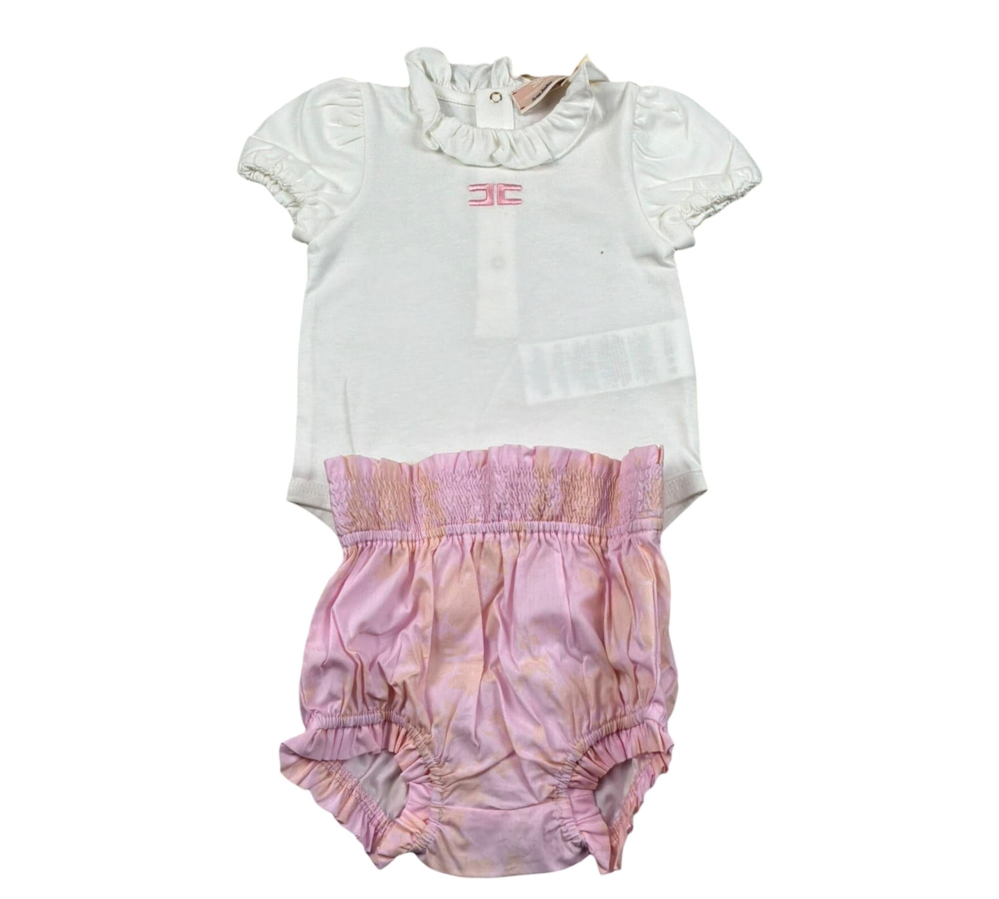 Elisabetta Franchi Completo 2 Pezzi Body-Culotte Bicolore per Neonata ENCD099 BIANCO/ROSA ELISABETTA FRANCHI 