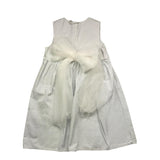 Pype Abito Giromanica Tinta Unita Con Fiocco In Tulle Azzurro Per Bambina