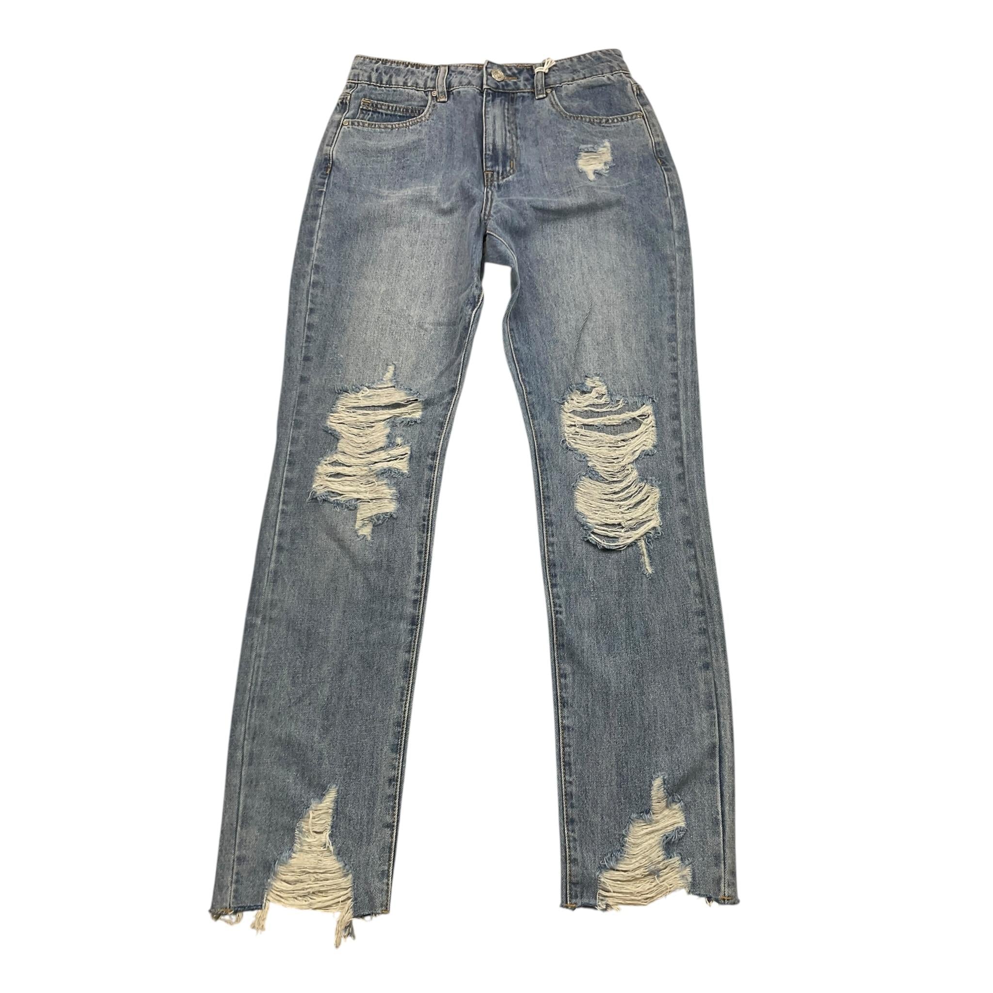MET jeans tinta unita con strappi Azzurro per Bambina ME405 AZZURRO MET 
