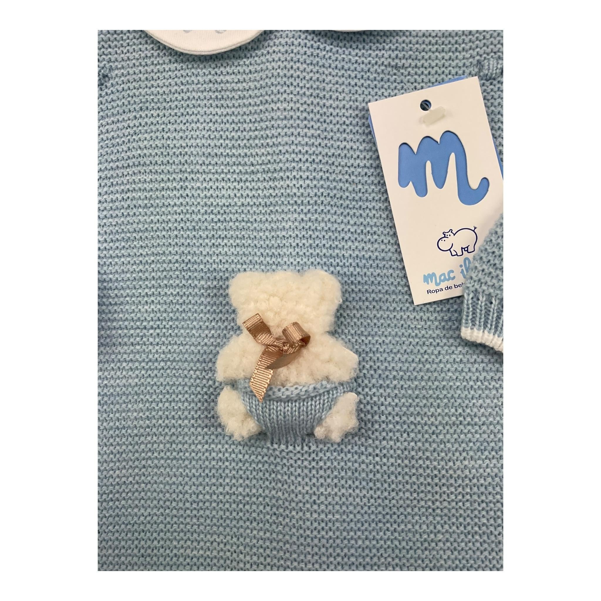 MAC ILUSIO'N tutina tinta unita con colletto Azzurro per Neonata 9449 AZZURRO MAC ILUSIO'N 