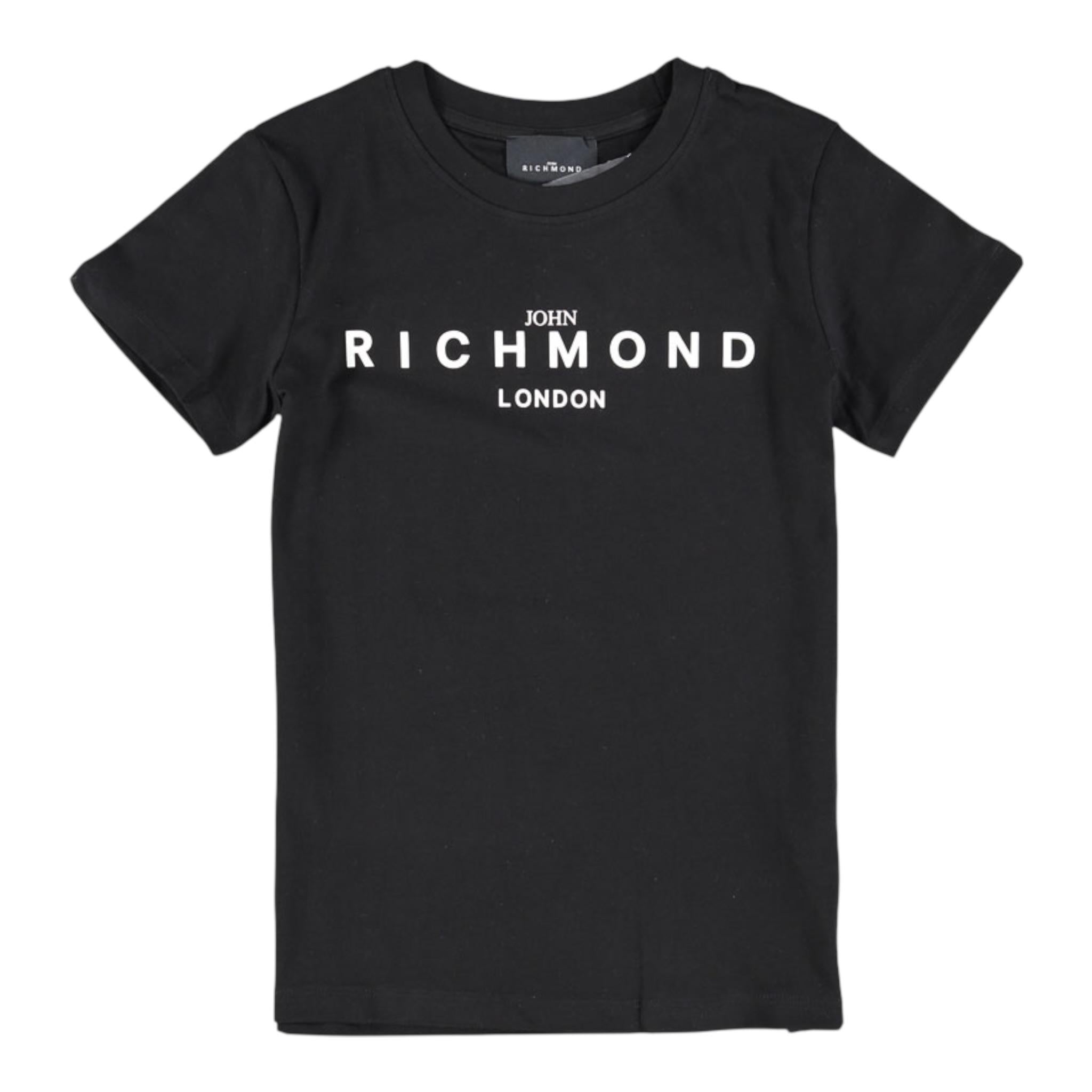 John Richmond T-Shirt Girocollo Tinta Unita con Stampa per Bambino RBP25003TSXX NERO JOHN RICHMOND 