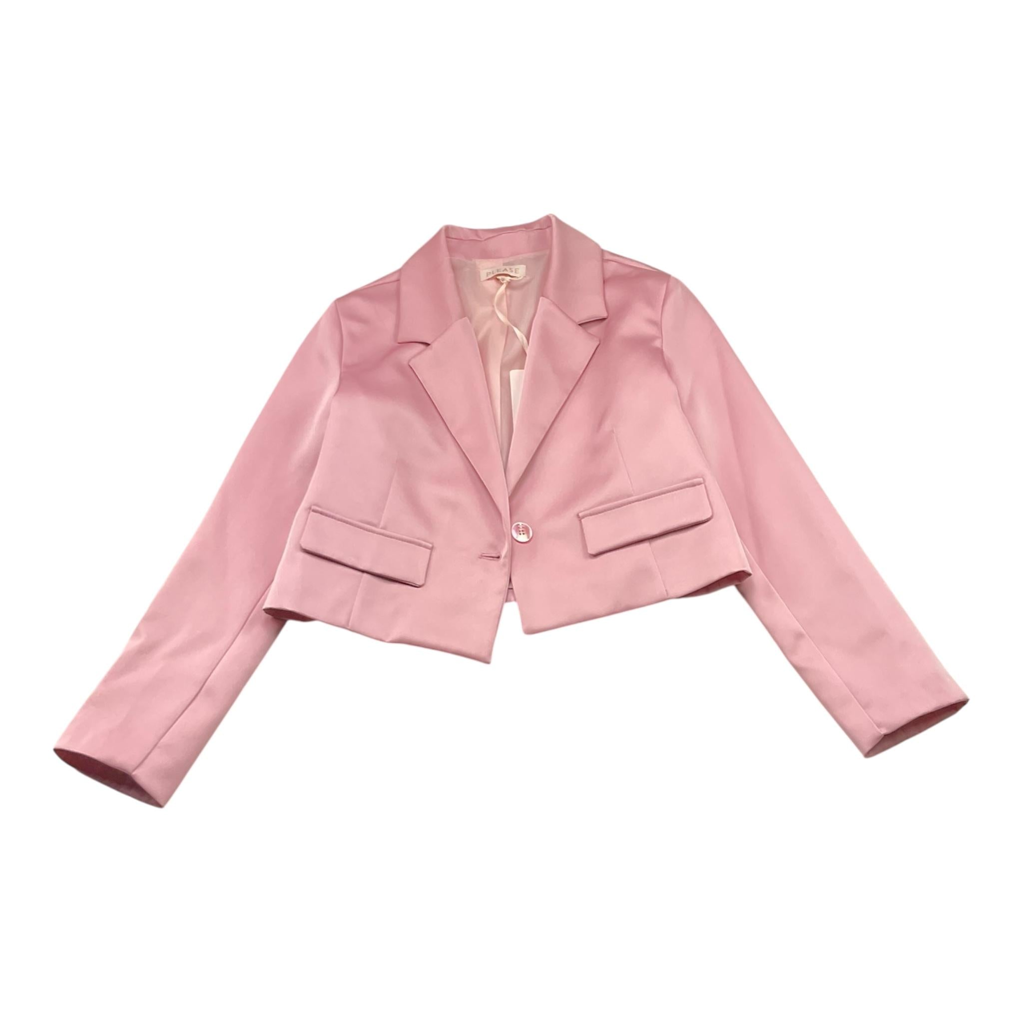 Please Giacca Tinta Unita In Raso per Bambina JB01310G73 ROSA PLEASE 