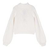 ELISABETTA FRANCHI maglia tinta unita collo alto con logo Panna per Neonata EGMA030 PANNA ELISABETTA FRANCHI 