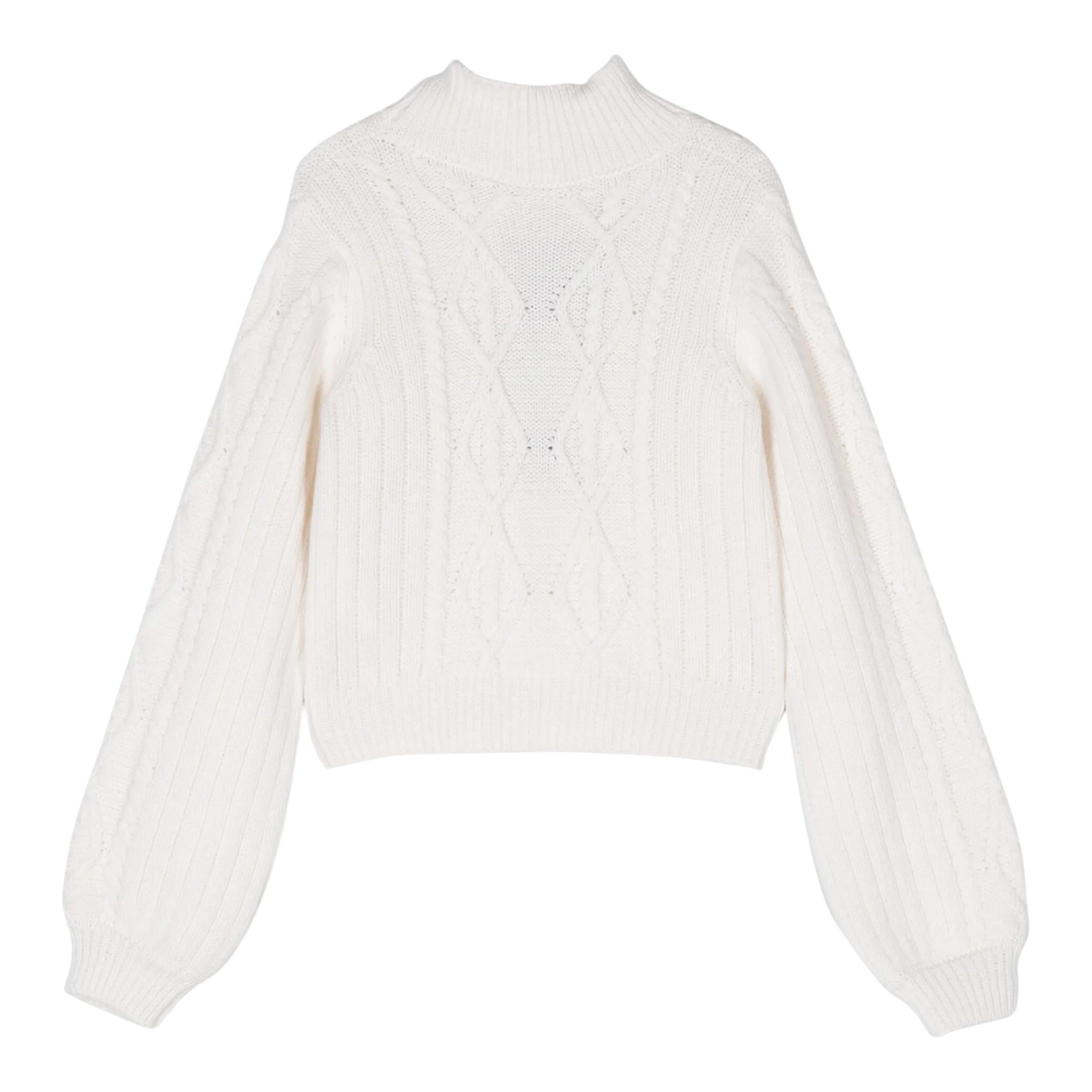 ELISABETTA FRANCHI maglia tinta unita collo alto con logo Panna per Neonata EGMA030 PANNA ELISABETTA FRANCHI 