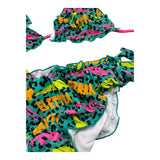 Elettra Lamborghini  Costume 2 Pezzi Triangolo-Slip con Fantasia per Bambina ELTLMB4020 VERDE ELETTRA LAMBORGHINI 