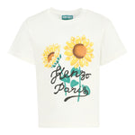 Kenzo T-Shirt Girocollo Tinta Unita con Stampa per Bambina K61108 BIANCO KENZO 