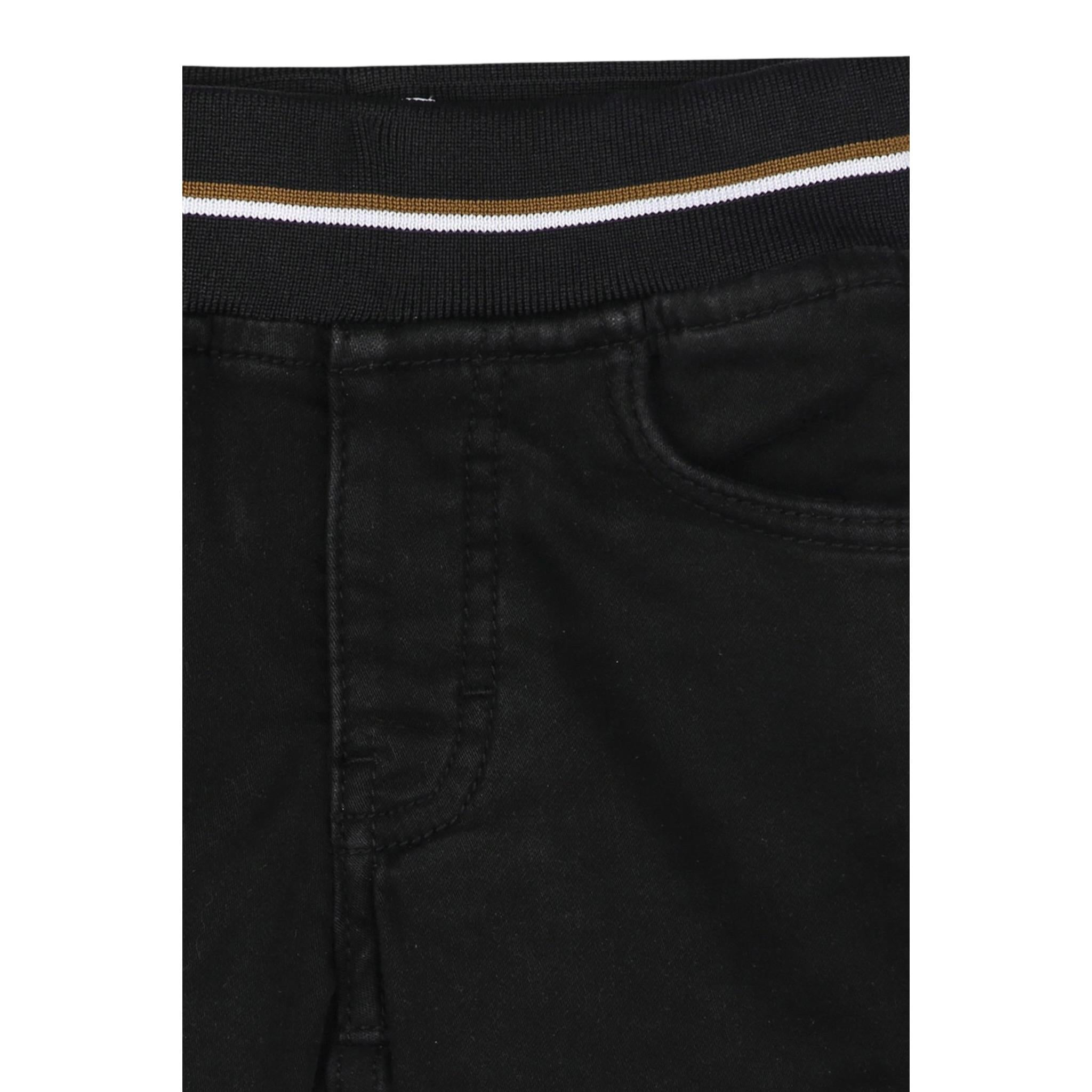 Boss Bermuda Tinta Unita con Elastico In Vita per Neonato J52091 NERO BOSS 