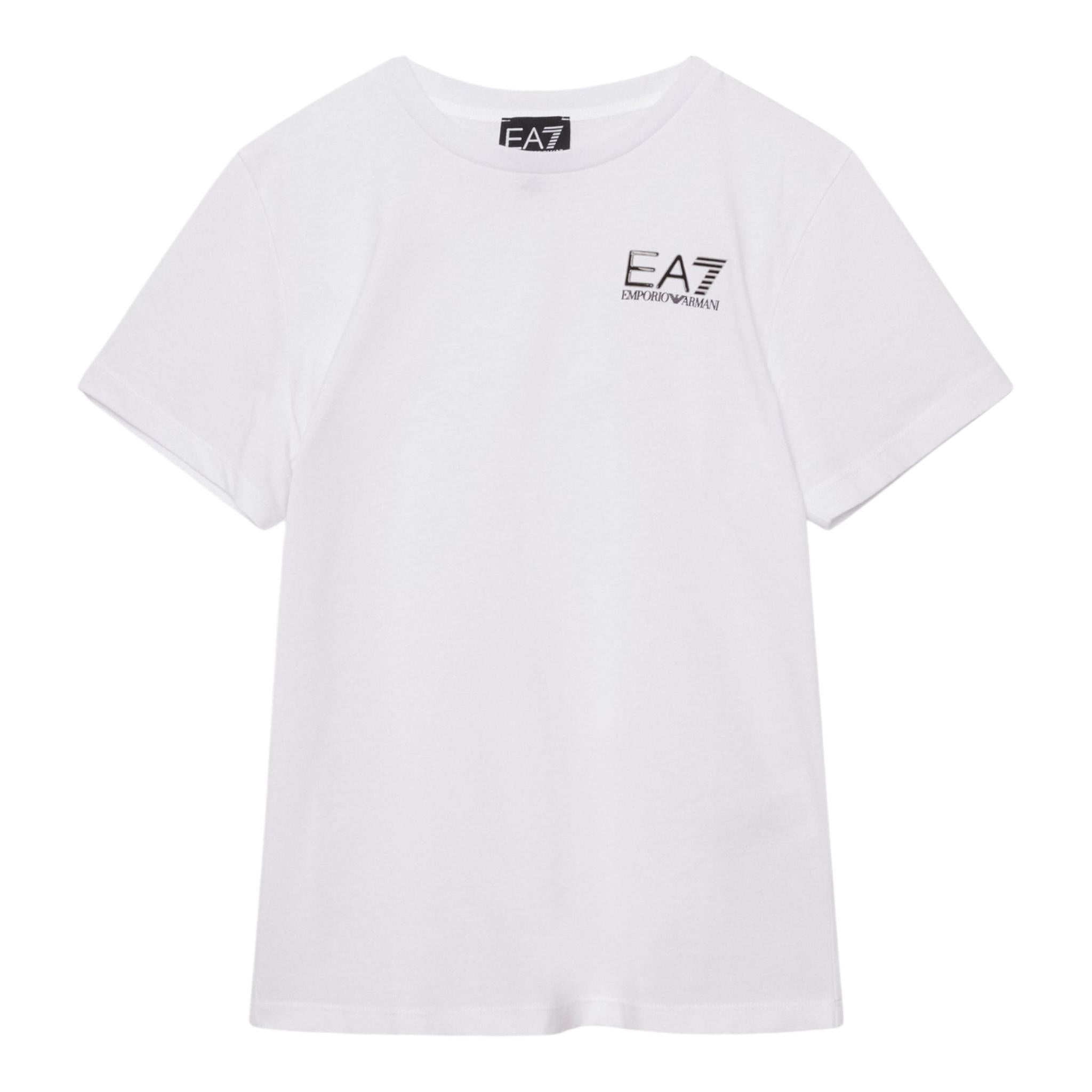 EMPORIO ARMANI t-shirt girocollo tinta unita con stampa Bianco per Bambino 8NBT51 BIANCO EMPORIO ARMANI 