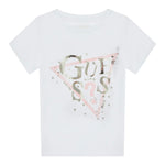 Guess T-Shirt Girocollo Tinta Unita con Logo per Bambina K5RI00K6YW4XXJ BIANCO GUESS 