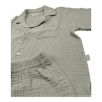 Teddy E Minou Completo 2 Pezzi Camicia-Bermuda Tinta Unita per Neonato E25CP075C6041 VERDE TEDDY E MINOU 