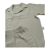 Teddy E Minou Completo 2 Pezzi Camicia-Bermuda Tinta Unita per Neonato E25CP075C6041 VERDE TEDDY E MINOU 