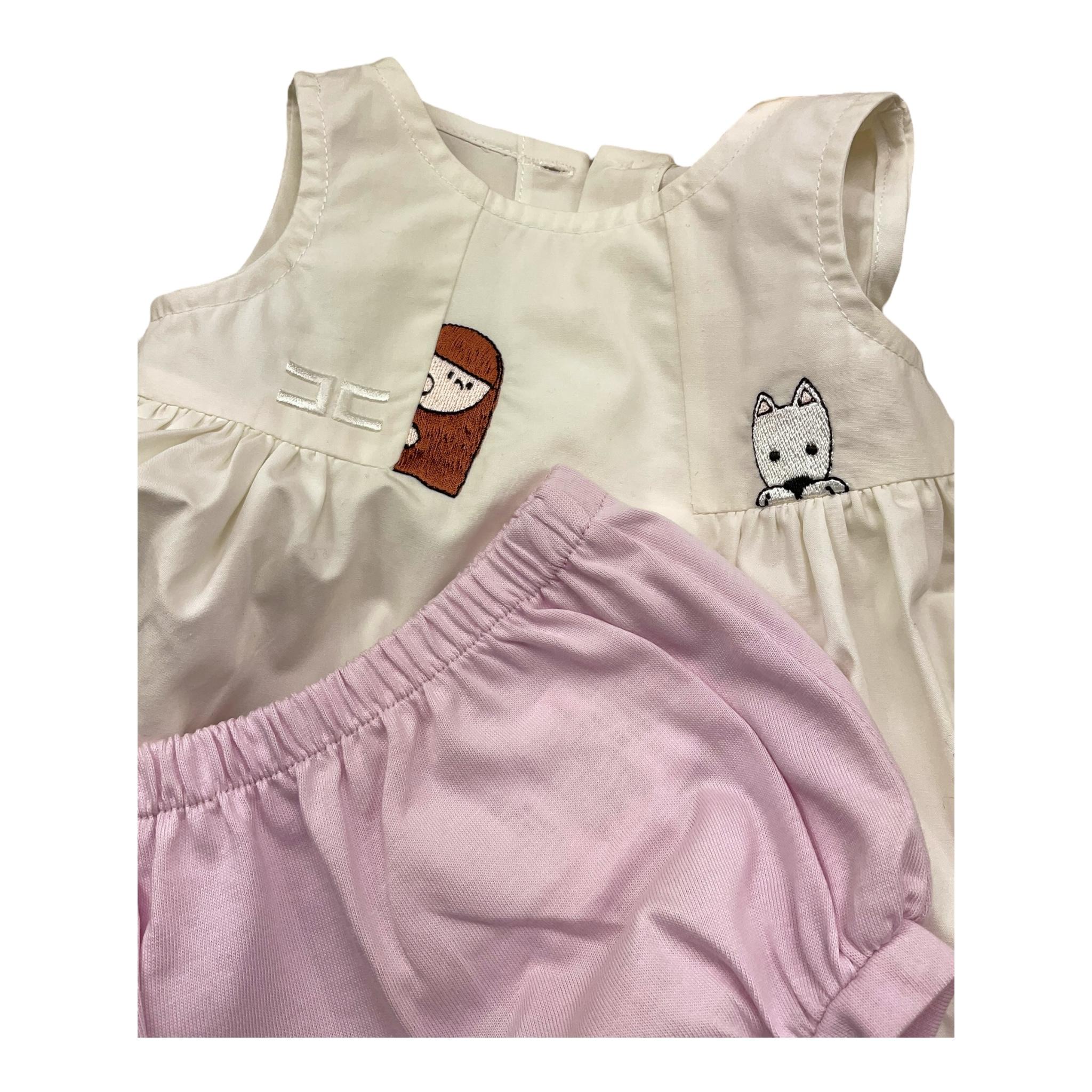 Elisabetta Franchi Completo 2 Pezzi Camicia-Coulotte Bicolore per Neonata ENCD098X BIANCO ELISABETTA FRANCHI 