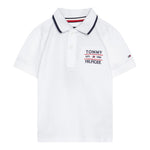 Tommy Hilfiger Polo Mezza Manica con Ricamo Logo per Bambino KB0KB09524 BIANCO TOMMY HILFIGER 