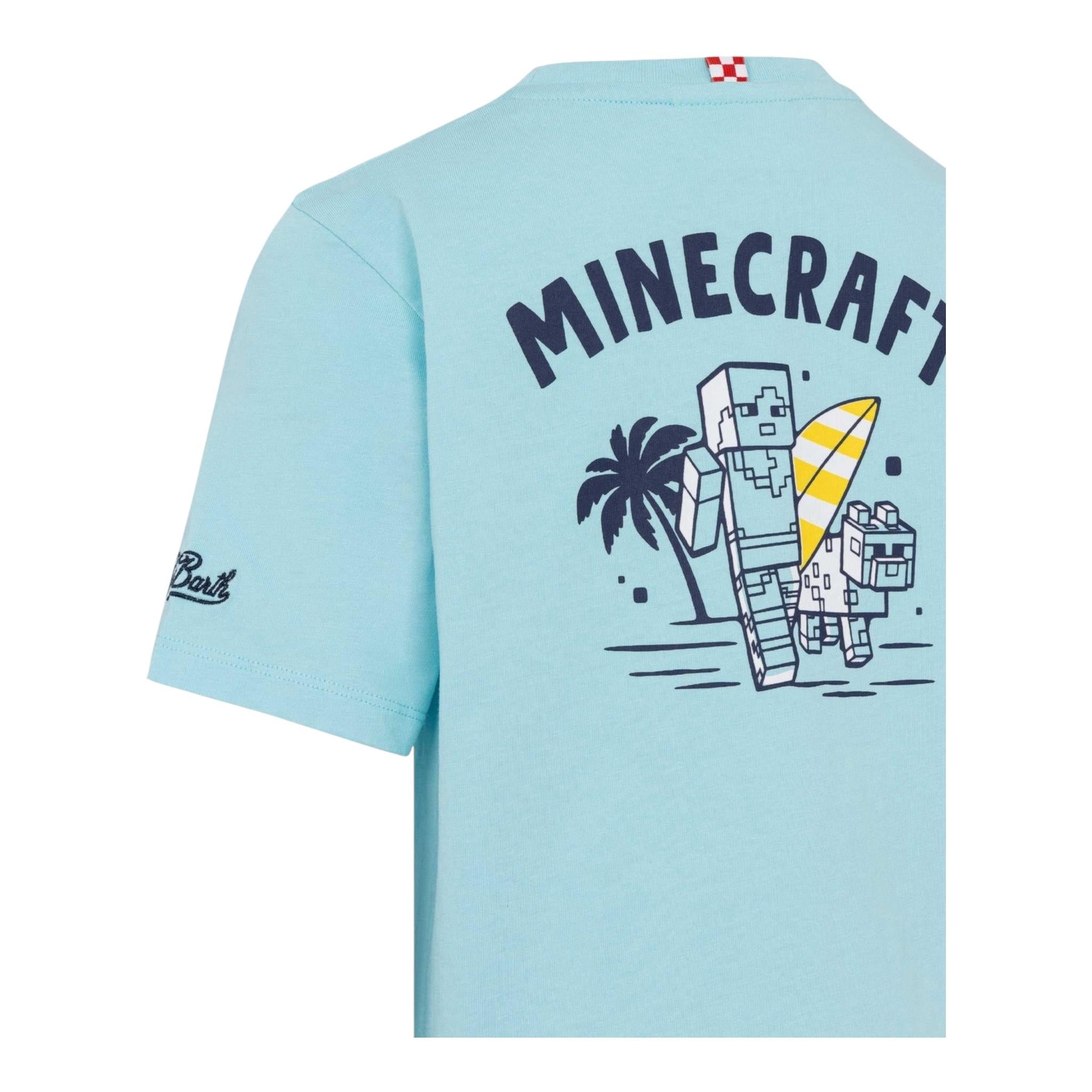 Saint Barth T-Shirt Girocollo Tinta Unita con Stampa per Bambino TSH0001045 AZZURRO SAINT BARTH 