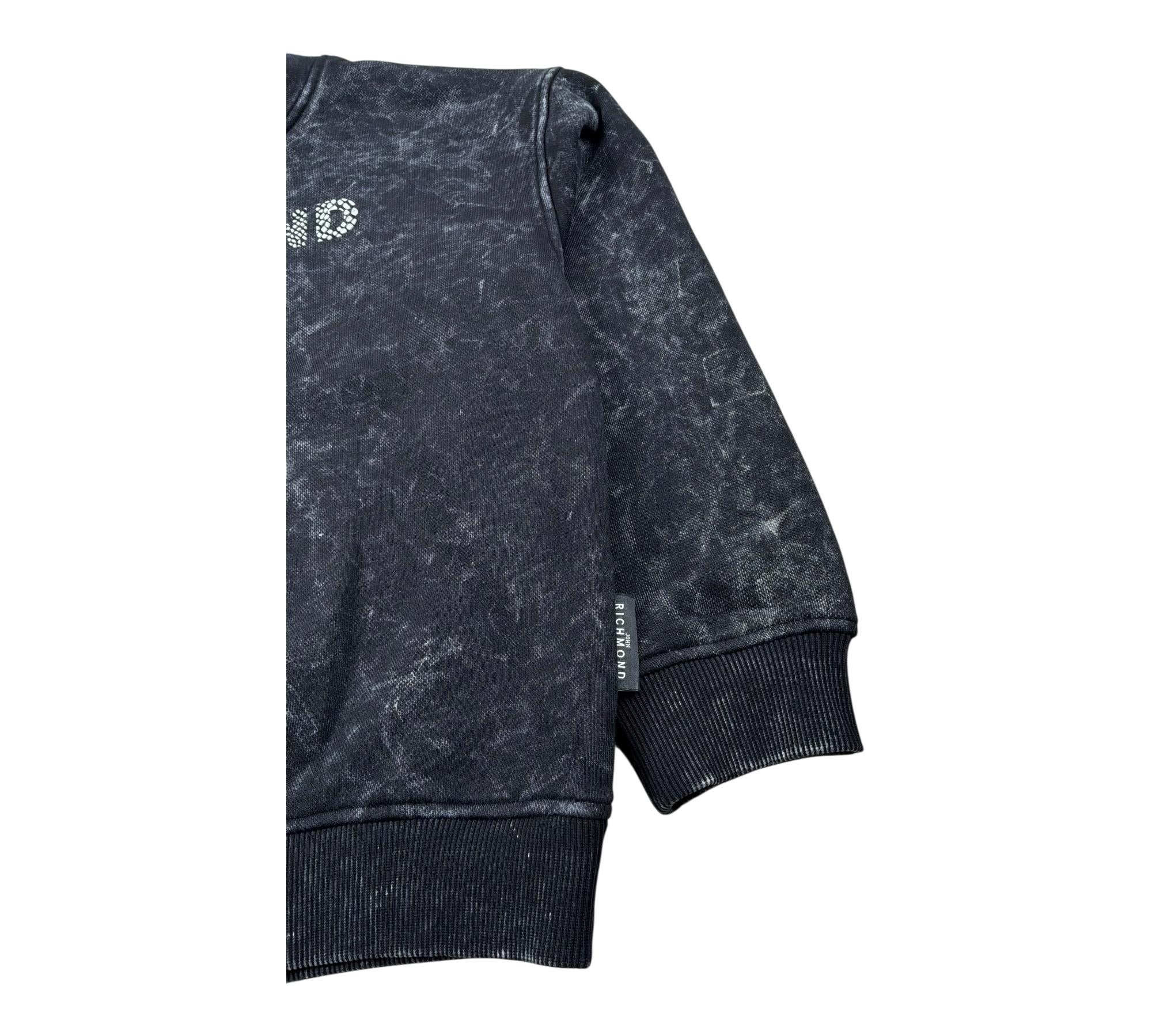 John Richmond Felpa Chiusa Girocollo Tinta Unita con Stampa per Bambino RBP26157FE NERO JOHN RICHMOND 