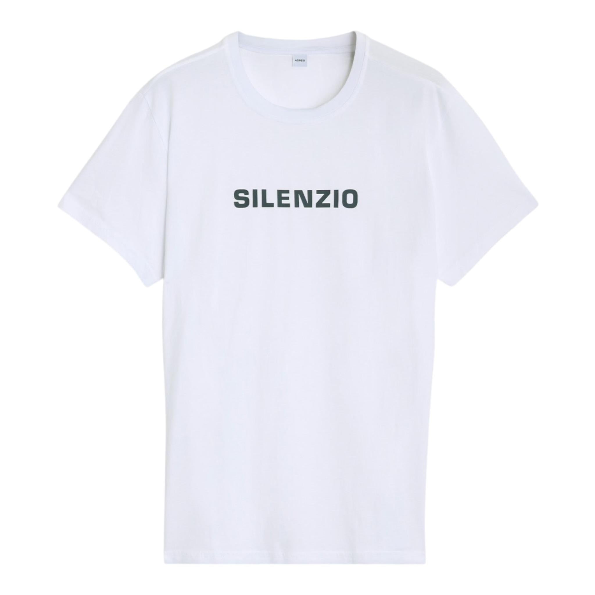 Aspesi T-Shirt Girocollo Tinta Unita con Stampa per Bambino S25022TSM0122XX BIANCO ASPESI 