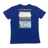 Yours T-Shirt Girocollo Tinta Unita Con Stampa In Contrasto Blu Per Bambino