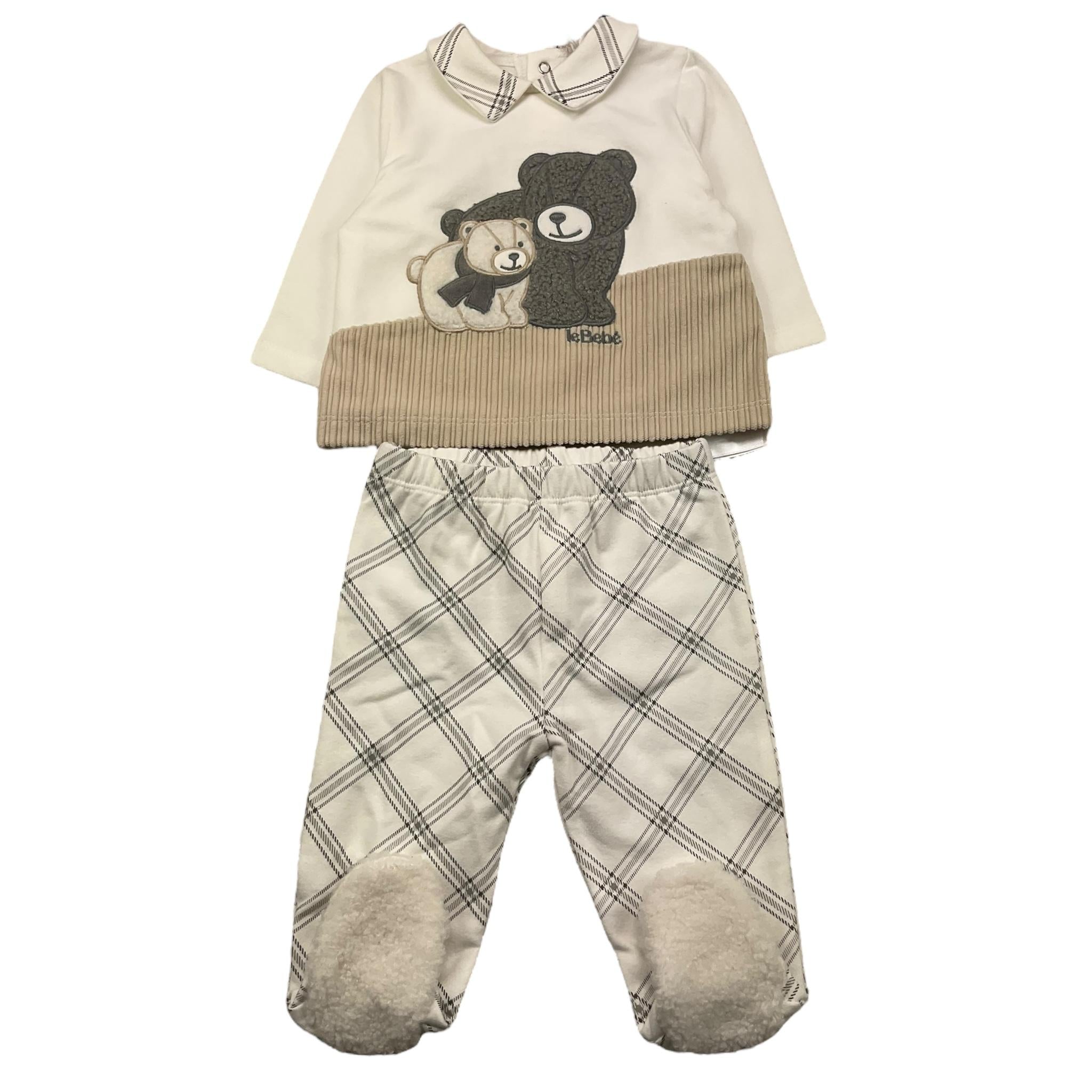 LE BEBE' completo 2 pezzi shirt-ghettina Panna per Neonato LBB5085 PANNA LE BEBE' 