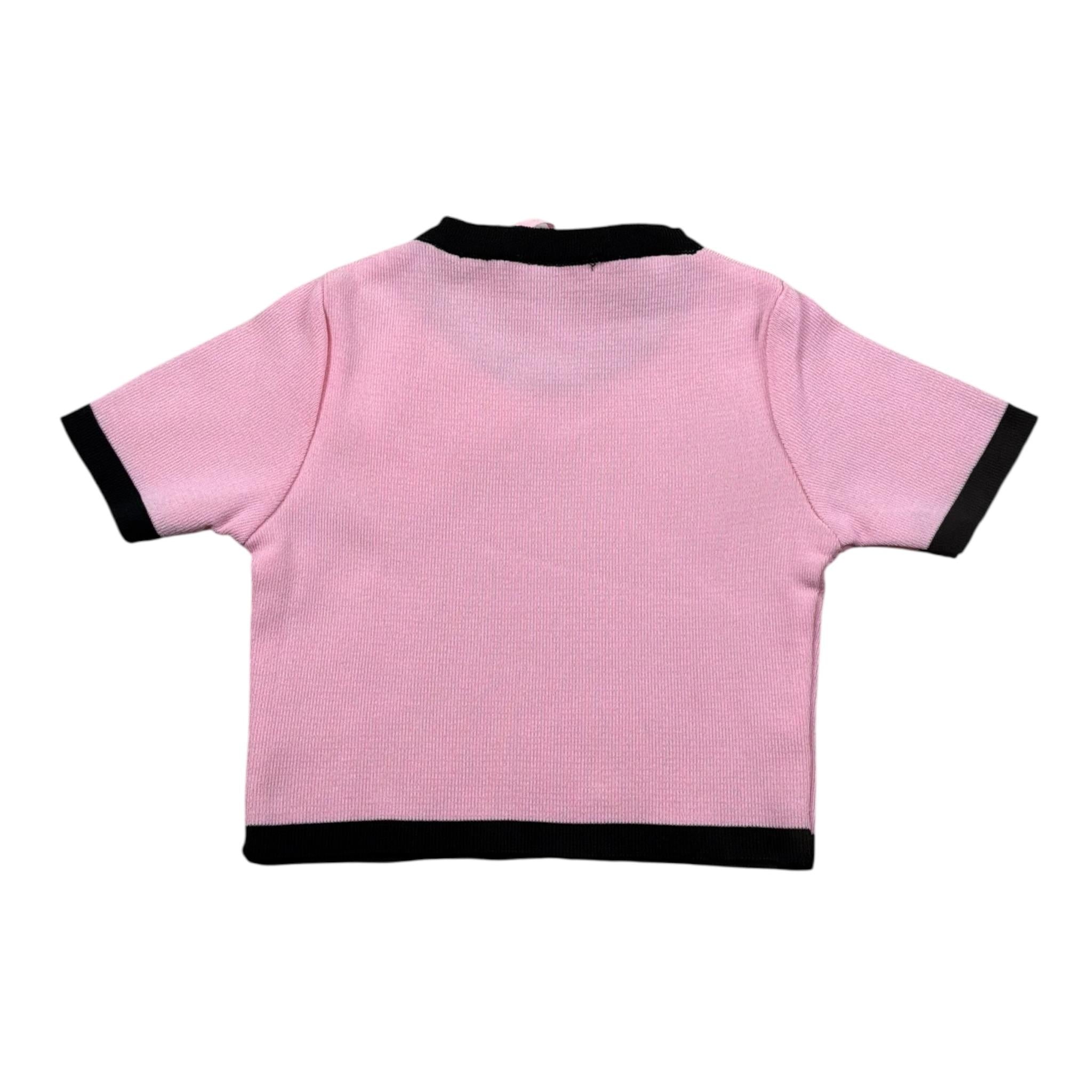 Vicolo T-Shirt Girocollo Tinta Unita con Profili In Contrasto per Bambina 3146W00301 ROSA VICOLO 