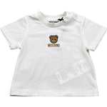 Moschino T-Shirt Girocollo Tinta Unita con Logo per Neonato MYM047 BIANCO MOSCHINO 