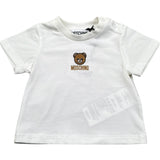 Moschino T-Shirt Girocollo Tinta Unita con Logo per Neonato MYM047 BIANCO MOSCHINO 
