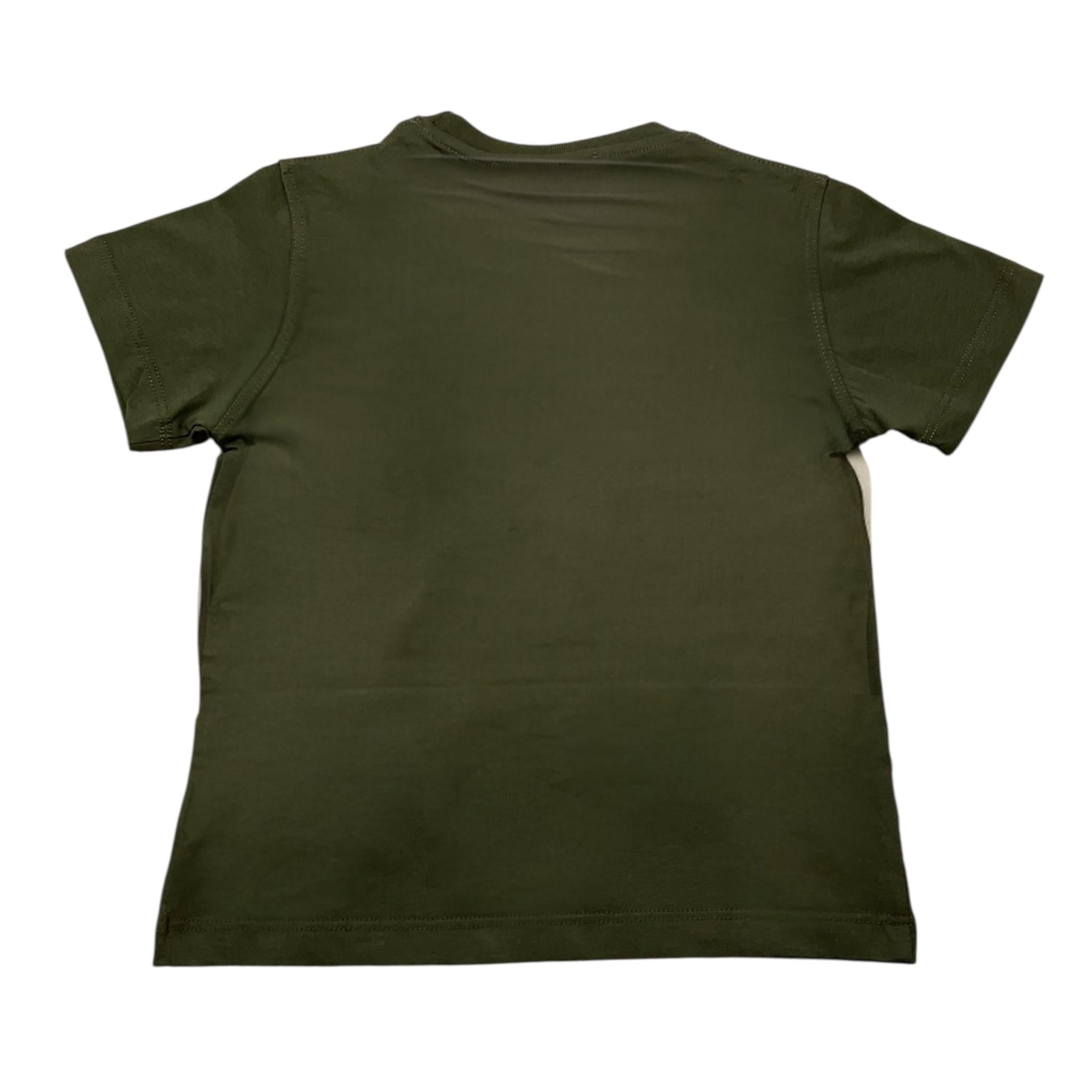 I'M BRIAN t-shirt girocollo tinta unita con logo Verde per Bambino TS3142J VERDE I'M BRIAN 