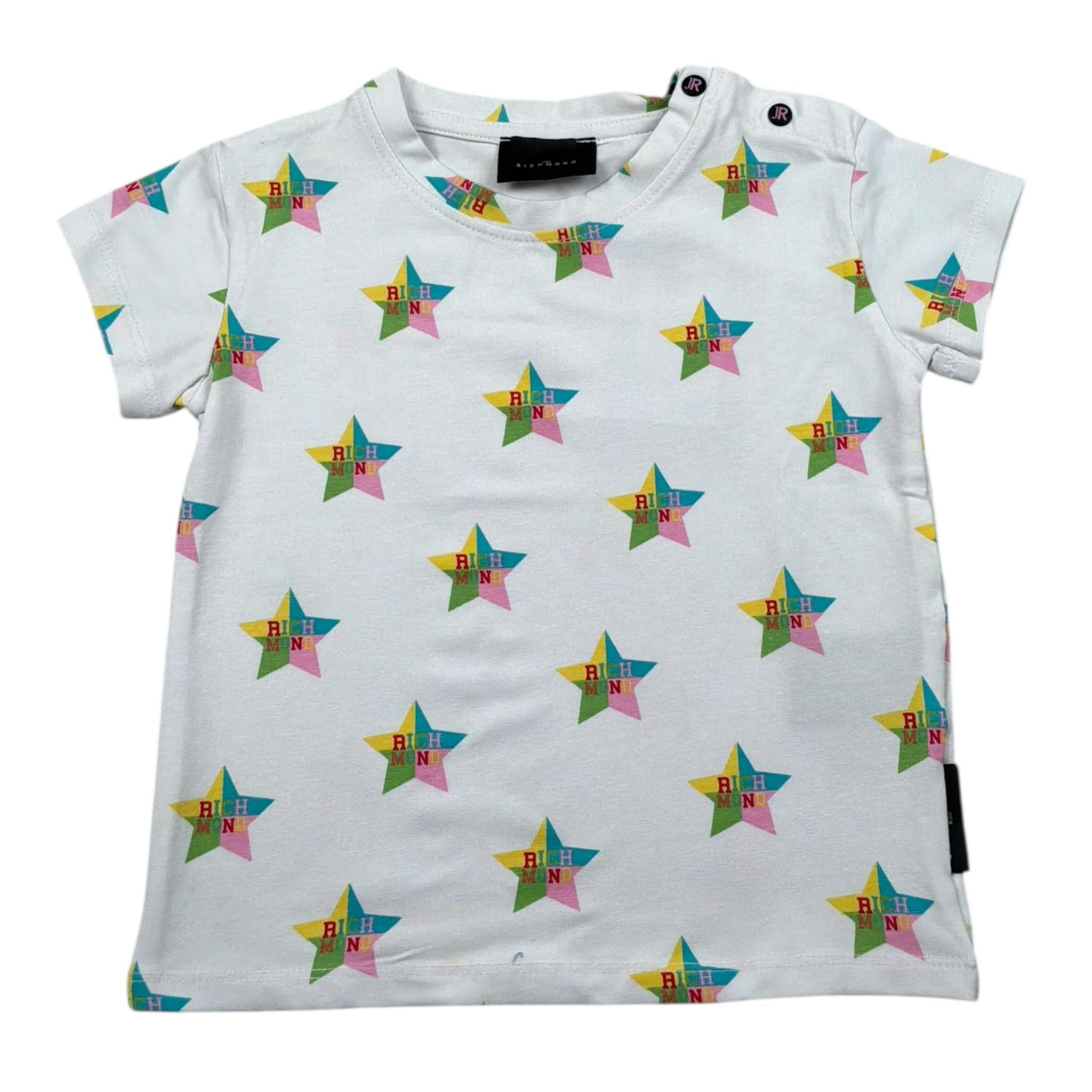 John Richmond T-Shirt Girocollo Tinta Unita con Stampe per Neonata RIP25029TS BIANCO JOHN RICHMOND 