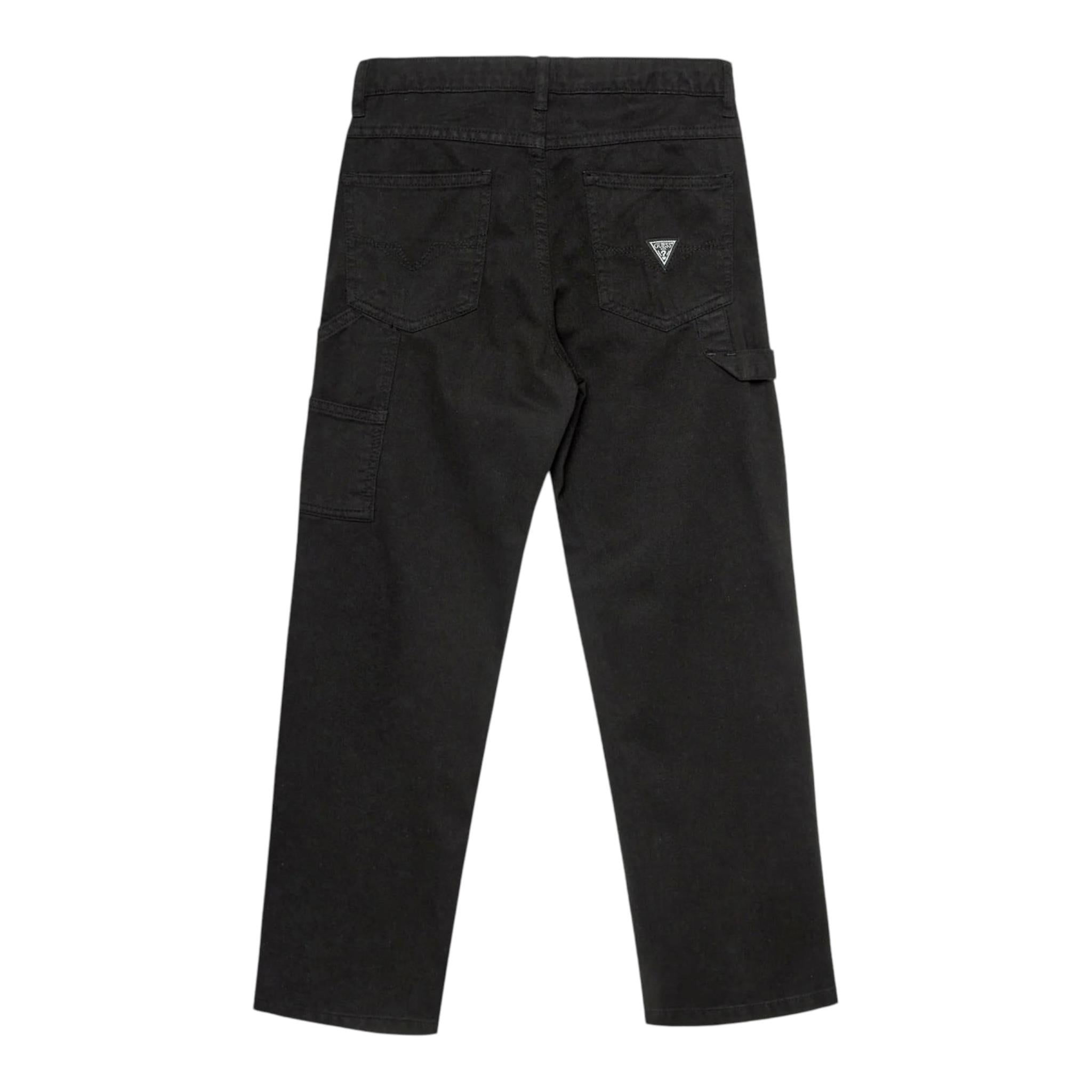GUESS jeans tinta unita con logo Nero per Bambino L4YB02WE1L0 NERO GUESS 