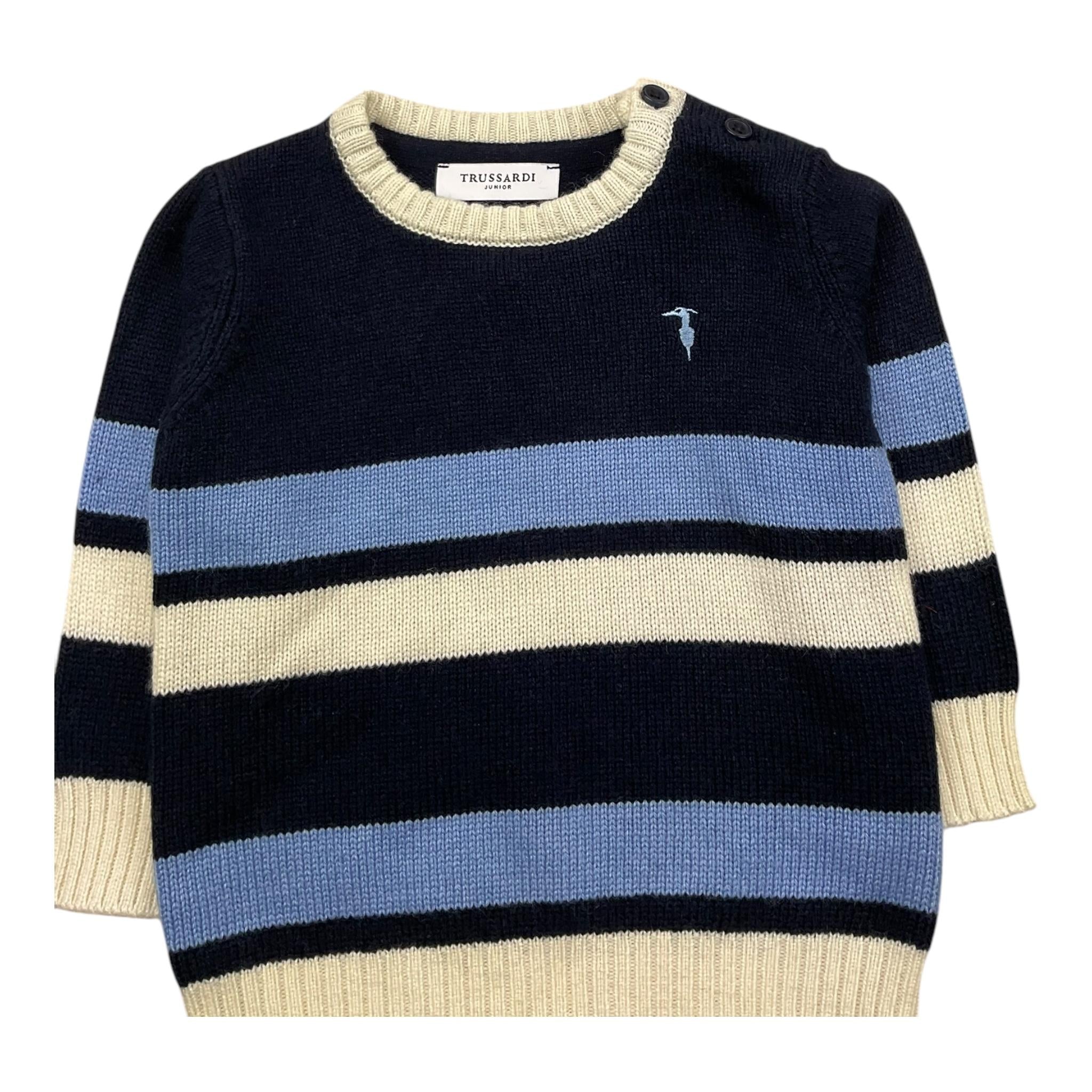 TRUSSARDI maglia girocollo tricolore Multicolor per Neonato TIA2511MA MULTICOLOR TRUSSARDI 