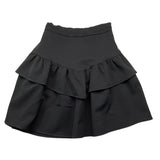 Odi Et Amo Gonna Tinta Unita Con Balze Nero Per Bambina