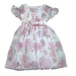Monnalisa Abito Tinta Unita con Fantasia Fiori per Bambina 797904 BIANCO MONNALISA 