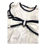 Le Bebe' Camicia Mezza Manica Tinta Unita Con Profili In Contrasto Bianco Per Neonata