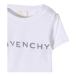 Givenchy T-Shirt Girocollo Tinta Unita con Stampa per Neonato H30640 BIANCO GIVENCHY 