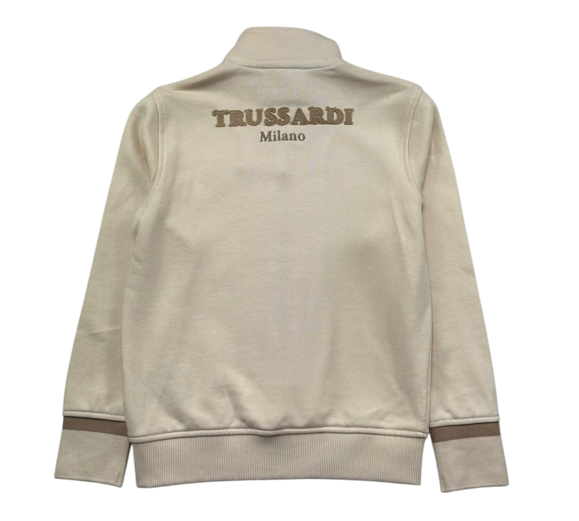 Trussardi Felpa con Zip Tinta Unita E Logo per Bambino TBP26149FE BEIGE TRUSSARDI 