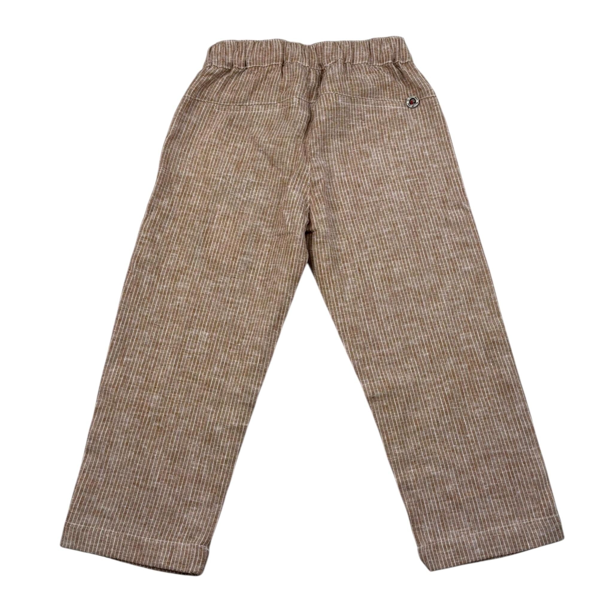 Please Pantalone Tinta Unita con Elastico In Vita per Bambino PE54301B73J MARRONE PLEASE 
