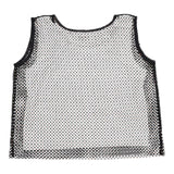N°21 Top Giromanica Con Rete In Contrasto Bianco/Nero Per Bambina
